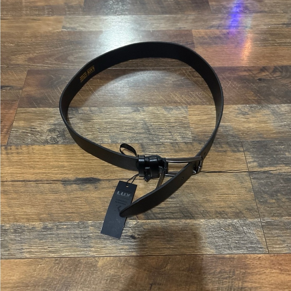 Lux Collection by Kremen Denver Men's Belt in Black Premium‎ Calfskin Leather